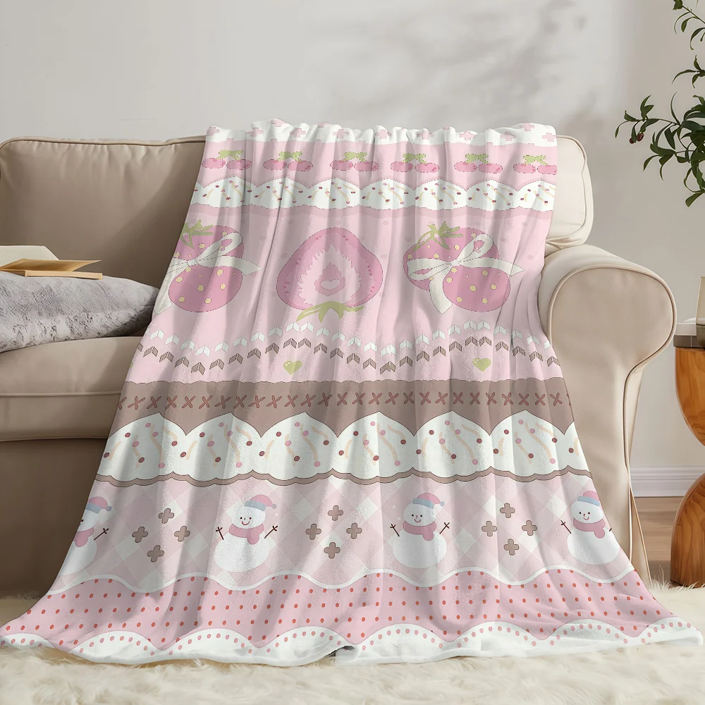 Cake Slices Cartoon Prints Blanket Soft Warm And Thick Perfect For Bedroom Living Room Bed Sofa Camping Picnic Office Gift