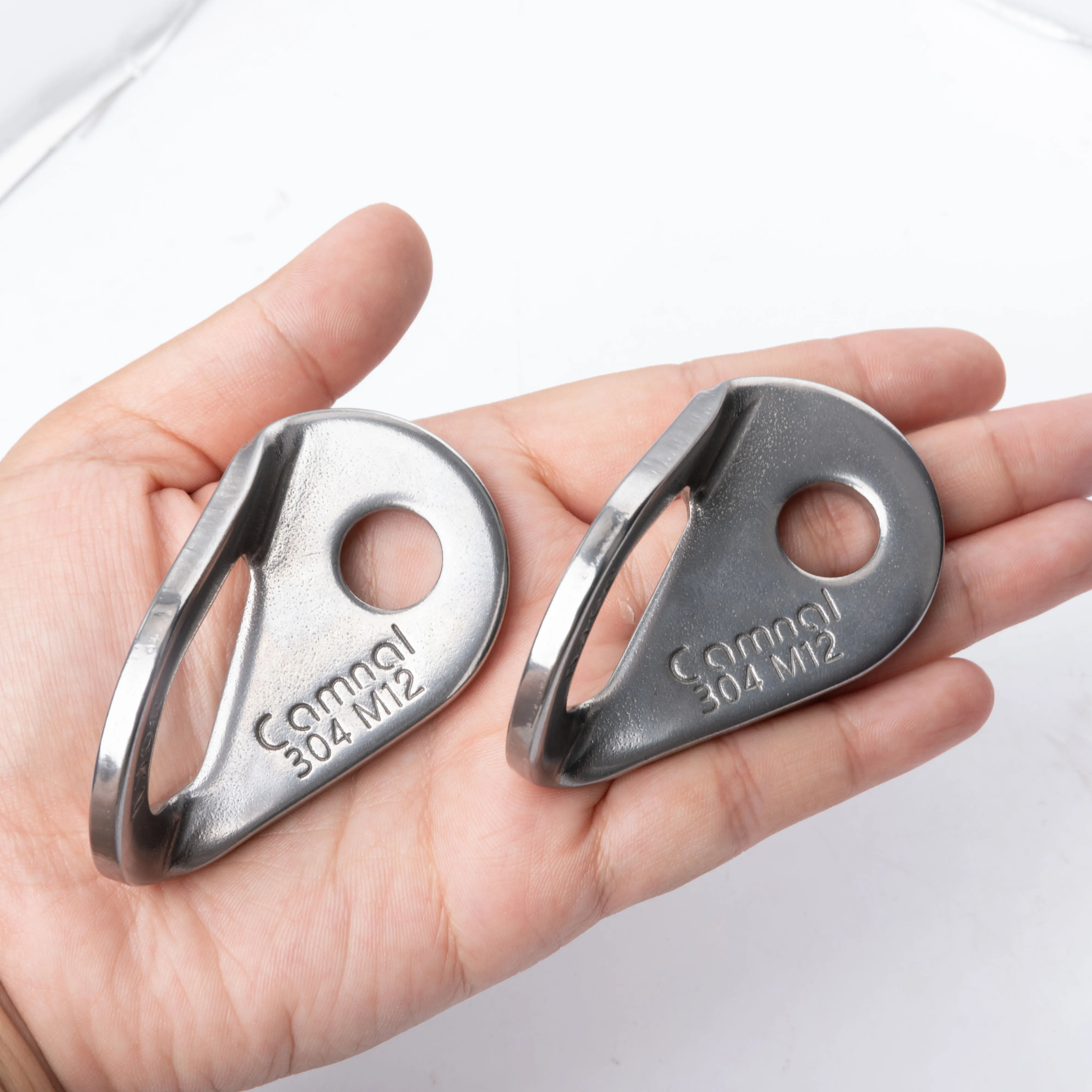 10Pcs Stainless Steel Climbing Anchors Bolts Hanger Plate, 25kN Heavy Duty Hangers for Rock Climbing Mountaineering