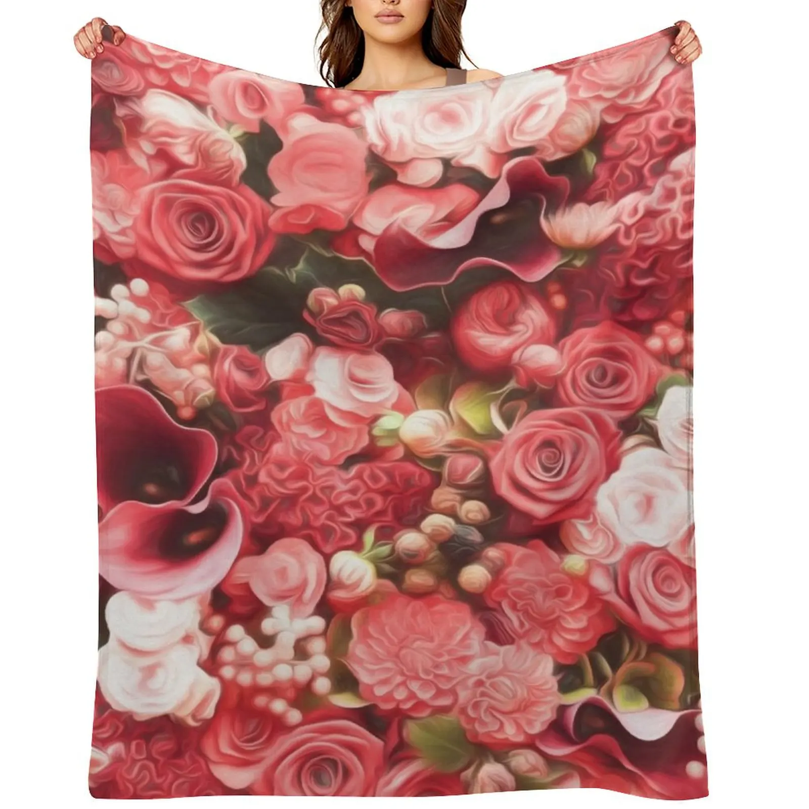 

Red Roses Throw Blanket Loose wednesday Sleeping Bag Designers Blankets