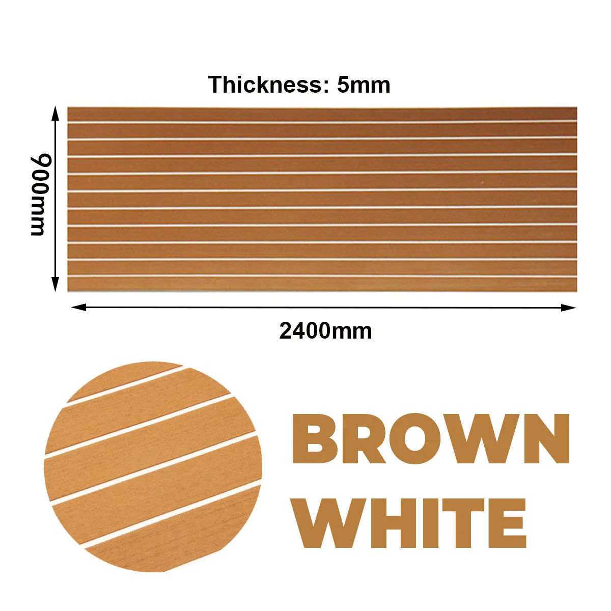 2400x900x6mm Zelfklevend EVA Foam Decking Sheet Pad Antislip Faux Teak Synthetische Marine Boot Vloeraccessoires Bruin
