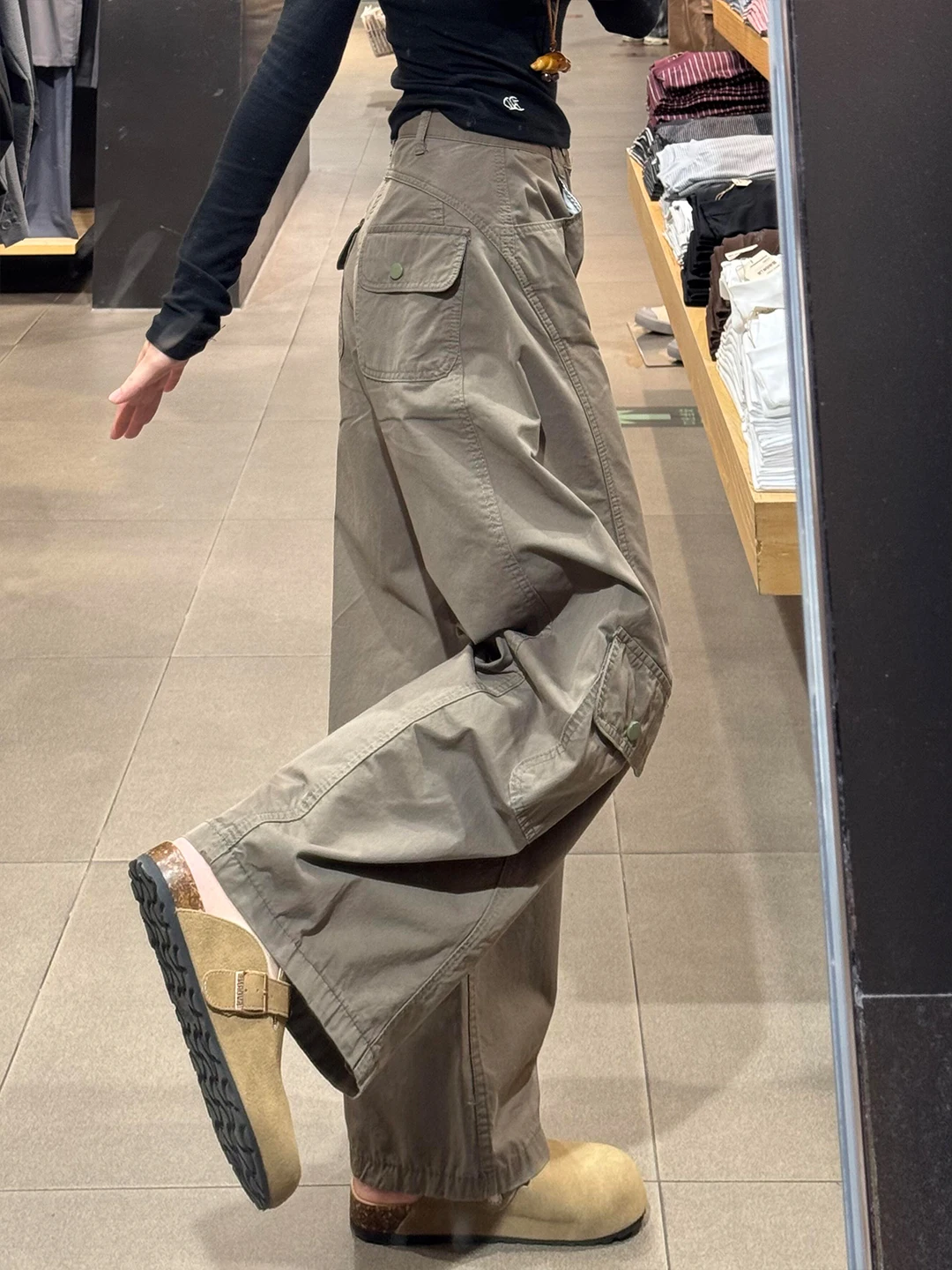 

Американские рабочие брюки унисекс с широкими штанинами, свободного кроя, прямые, цвет кофе, с карманами