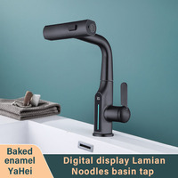 Temperature Digital Display Basin Faucet For Bathroom Pull Out Waterfall Stream 3 Way Sprayer Hot Cold Water Sink Mixer Wash Tap