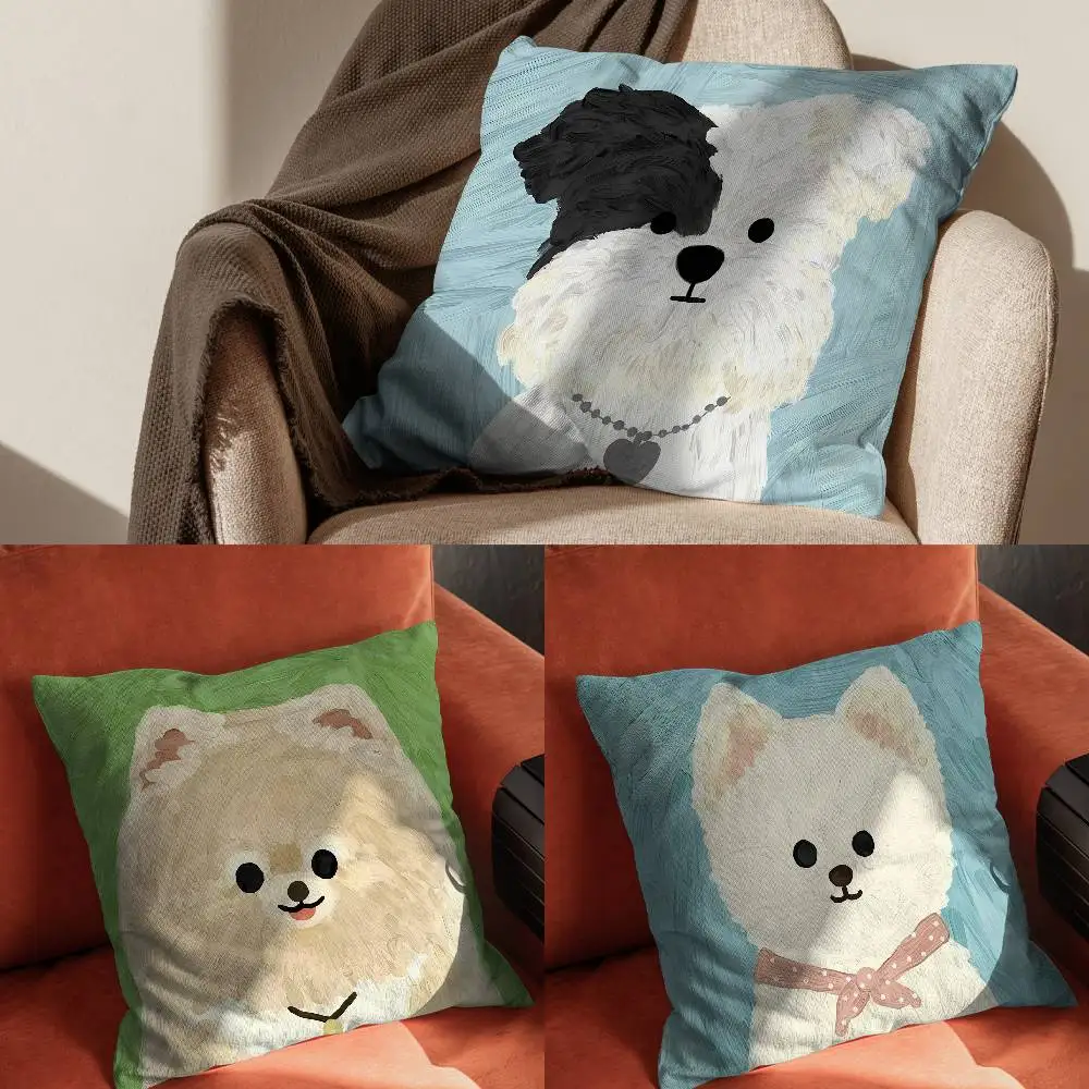 

Kawaii Dog Pillow Case For Car Pillows 60x60 Cushions Luxury Double Sided Cover Home And Decoration Sofa 30x30