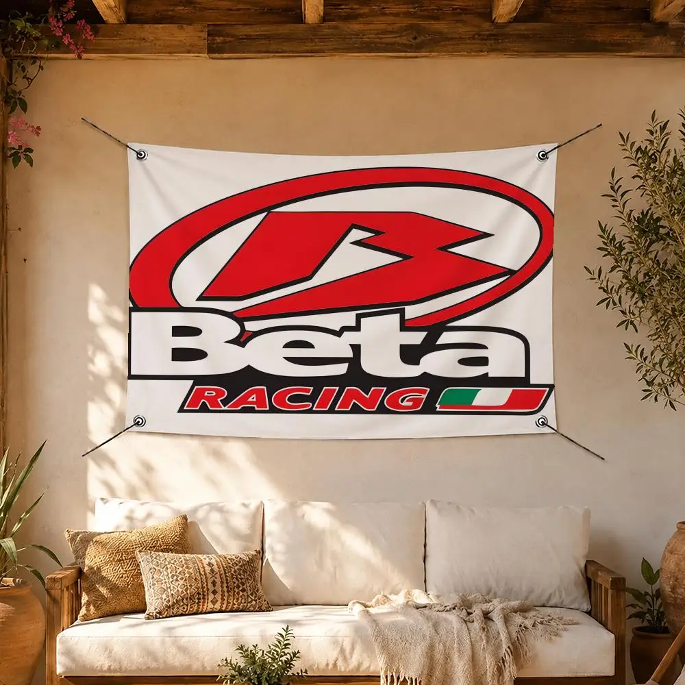 Elite Team Betas Racing Flags Room Home Decor Wall‑Hanging Art Banner, Outdoor for Bedroom Party Background Decoration