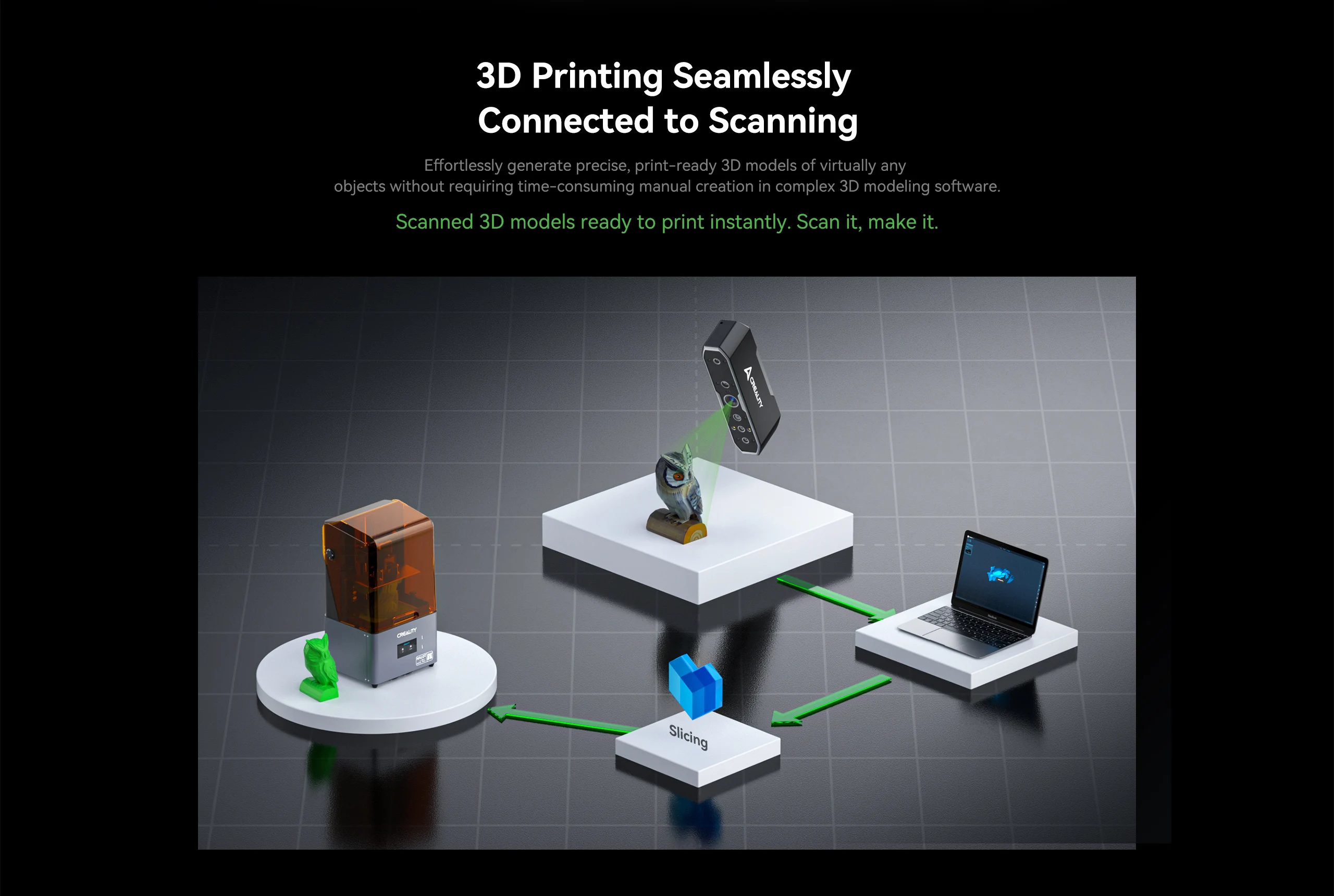 Creality CR Scan Otter 3D Handheld Scanner 0.02mm Accuracy Large Small 3D Scans Four-lens Stereo Vision 20fps Scanning 10-2000mm