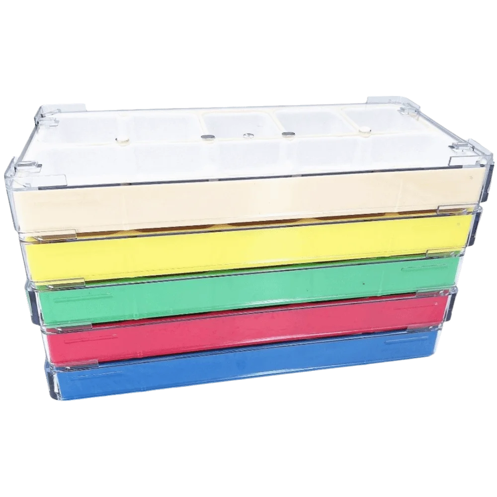 Transparent Plastic Watch Parts Storage Box Grid Box 5 Compartments Small Parts Organizer Box With Dividers Soft Liner