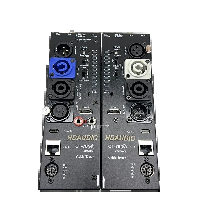 CT-78 Separate Multi-function Line Tester, XLR Signal Line Tester, HDMI Automatic Audio Side Line Tester, Can Measure 16 Types