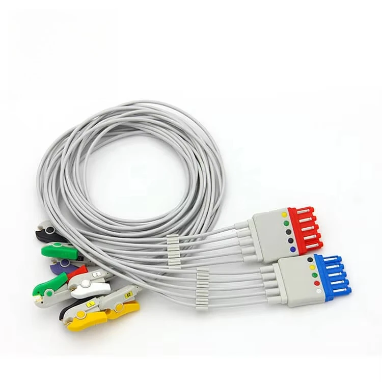 5-Lead 10-Pin Compatible Phs Vitals Signs Monitors IEC ECG/EKG Lead Clip ECG Cable