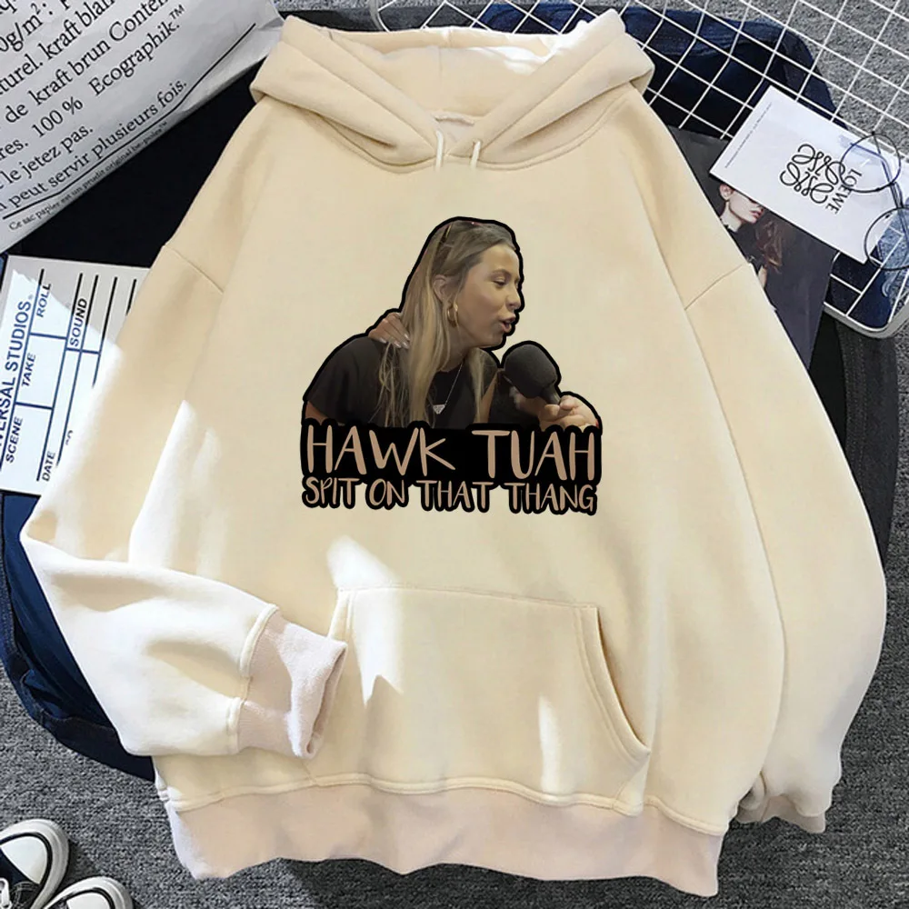 Hawk Tuah hoodie anime youthful kawaii trendy designer elegant women sweatshirts pullover youthful funny pattern graphic