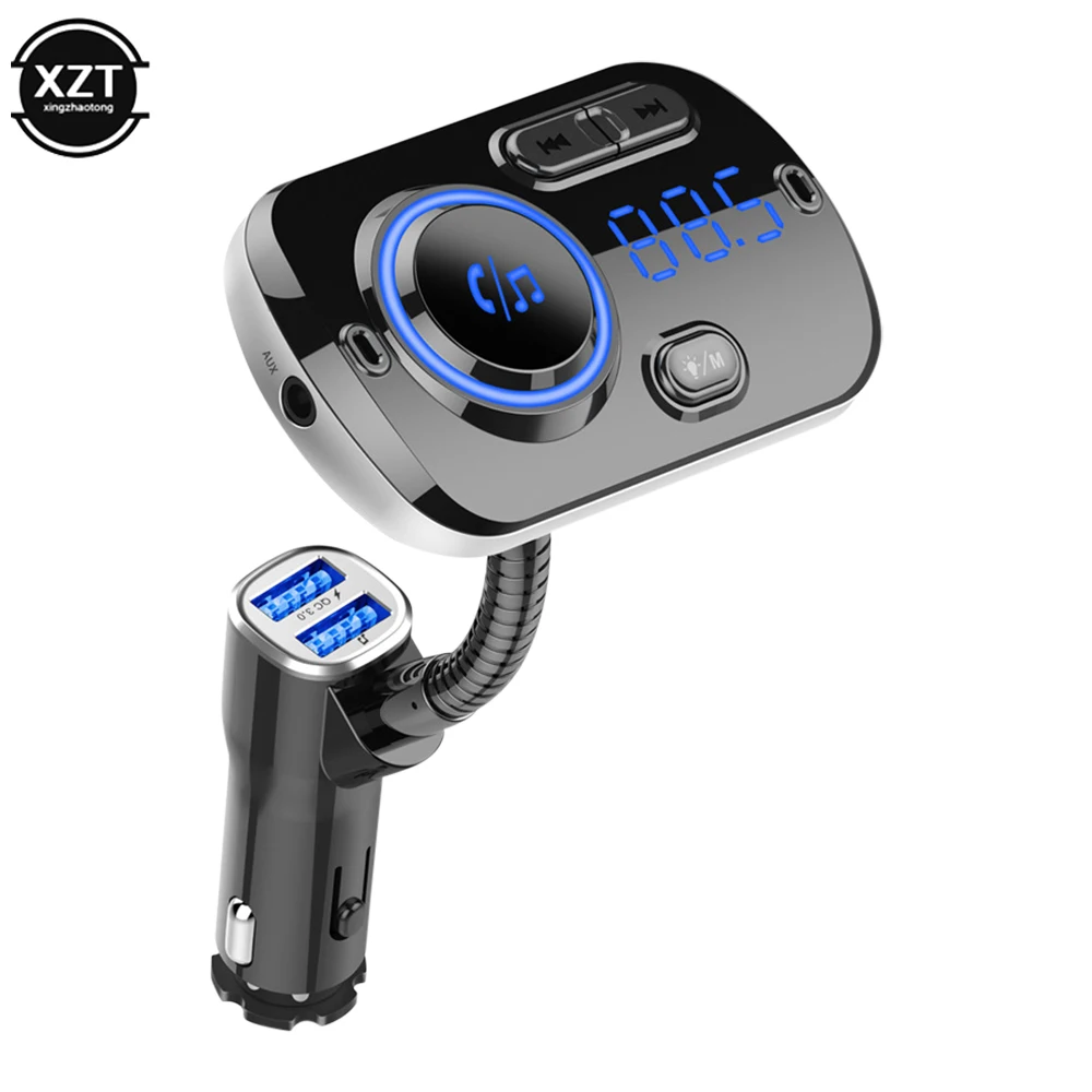 Lettore vivavoce Mp3 compatibile con Bluetooth per auto 12V 24V Qc3.0 caricabatterie rapido trasmettitore Fm luce ambientale navigazione messaggi