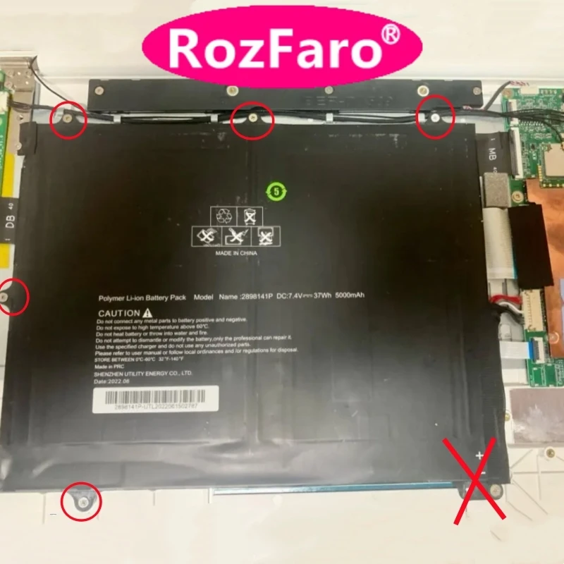 RozFaro 2898141P 31154200P 7.6V 38Wh 5000mAh 10-pin 7-wire Laptop Battery For Dicle Clickbook D14 i1410 Notebook