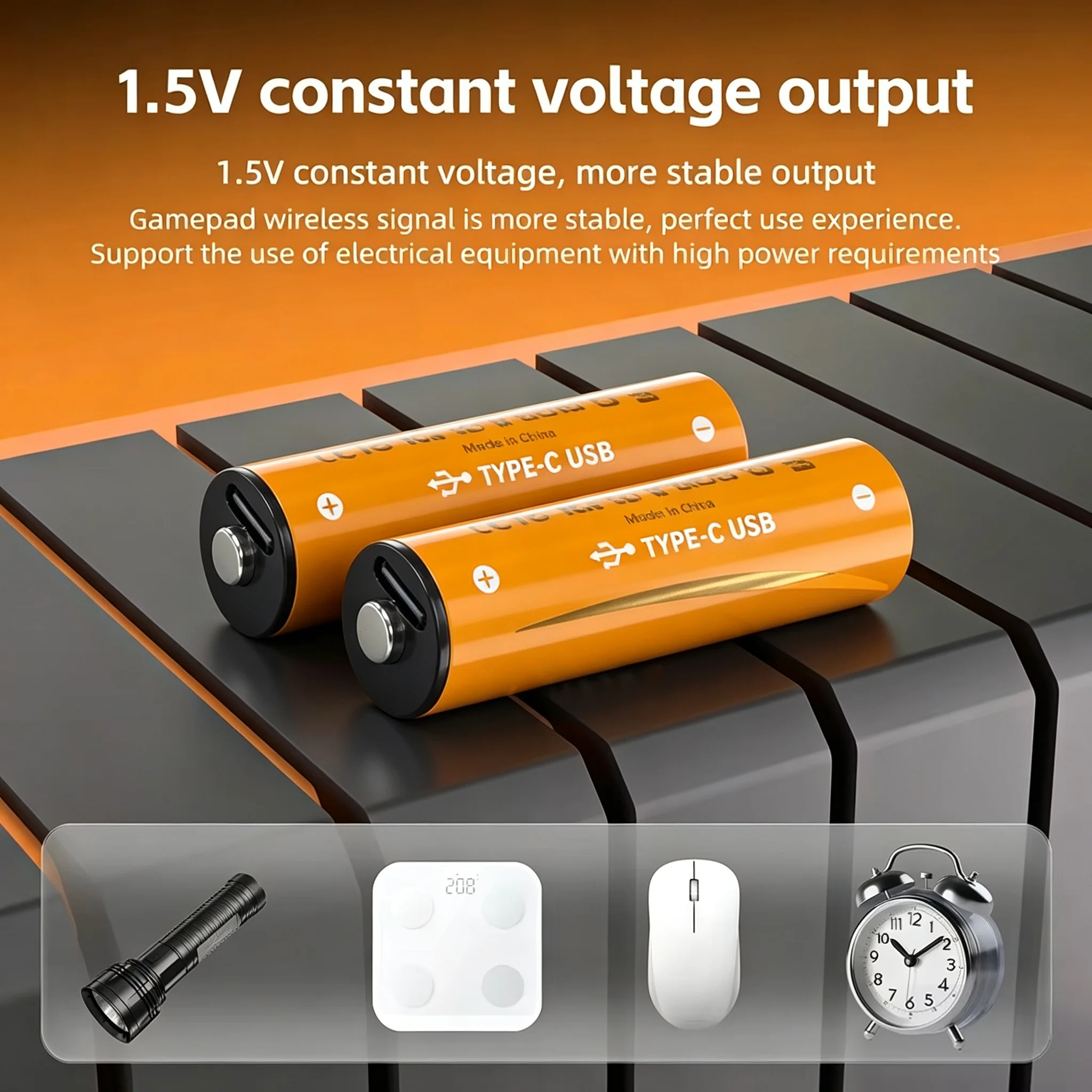 Rechargeable Batteries  Type-c AA 2200mWh AAA 600mWh Lithium-Ion Battery 1.5V AA_AAA Cell for Clocks Mice Computers Toy Remote
