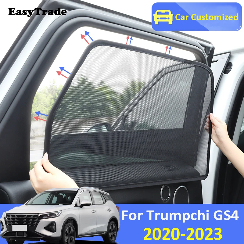 

For GAC Trumpchi GS4 2020-2023 Magnetic Sunshield Car Sunshade Side Window Mesh Curtains Sunscreen Heat Insulation Sun Visor