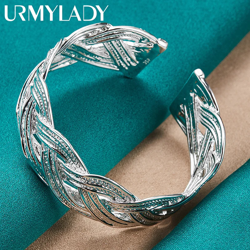 URMYLADY 925 เงินสเตอร์ลิงสร้อยข้อมือกําไลข้อมือสําหรับงานแต่งงานของผู้หญิงแฟชั่น Charm เครื่องประดับ