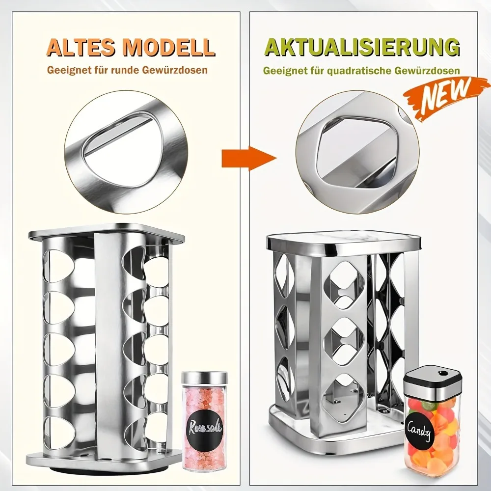 

Вращающаяся полка для приправ, кухонная полка для хранения бутылок с приправами, металлическая вертикальная неперфорированная полка для специй, вращающаяся на 360 градусов полка