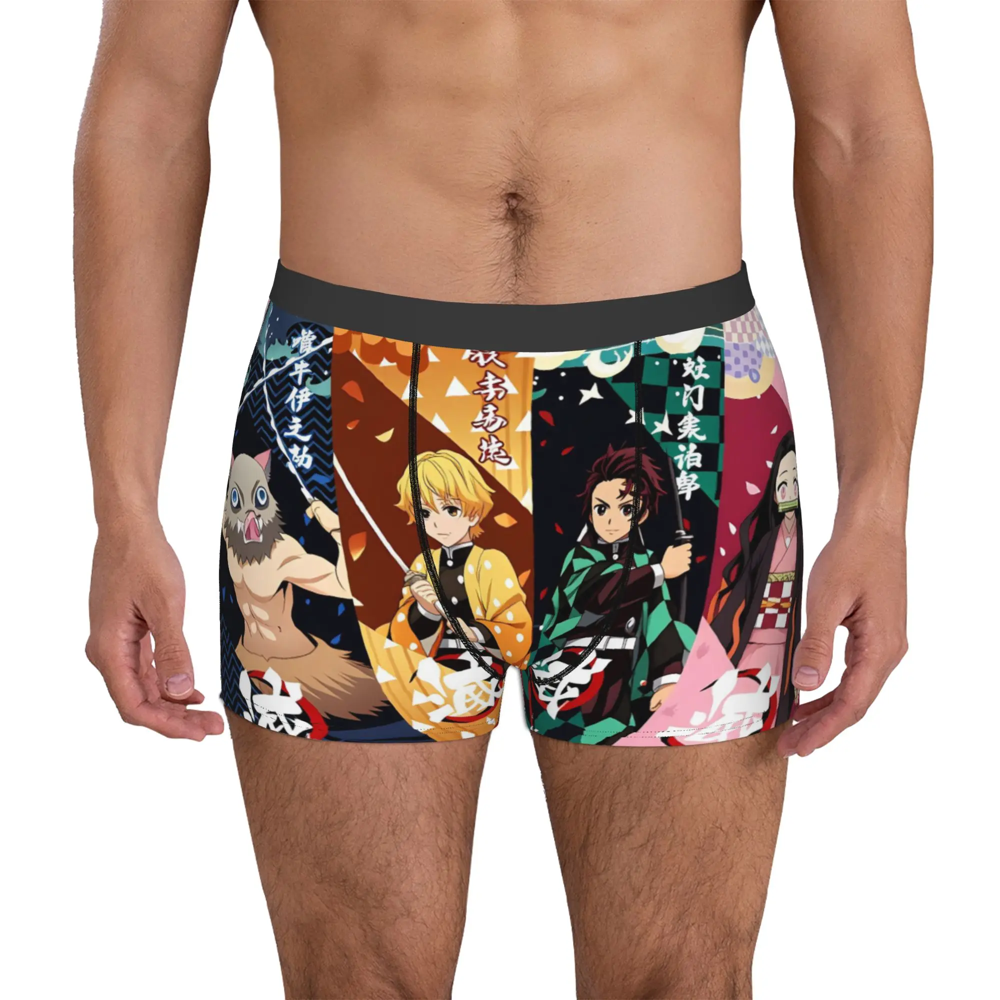 

Male Novelty Nezuko Kamado Demon Slayer Tanjiro Kamado Agatsuma Inosuke Hashibira Boxer Briefs Stretch Shorts Panties Underpants
