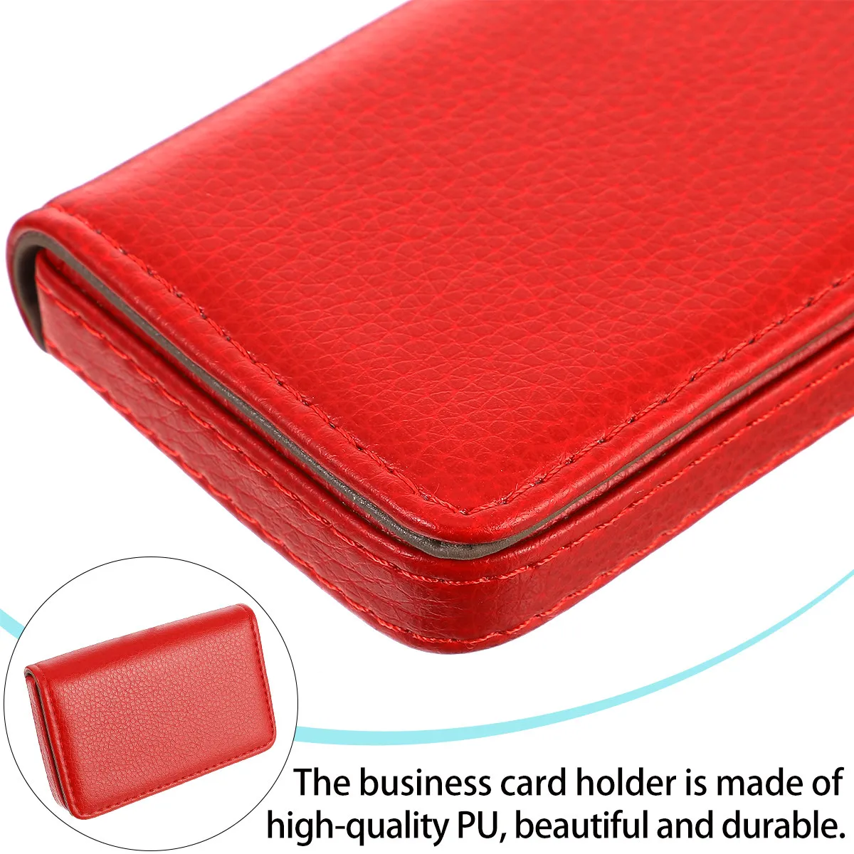 1Pcs Sleek PU Name Card Holder Business Case Compact Magnetic Closure for Business Cards Id Cards Travel Office Use Stylish