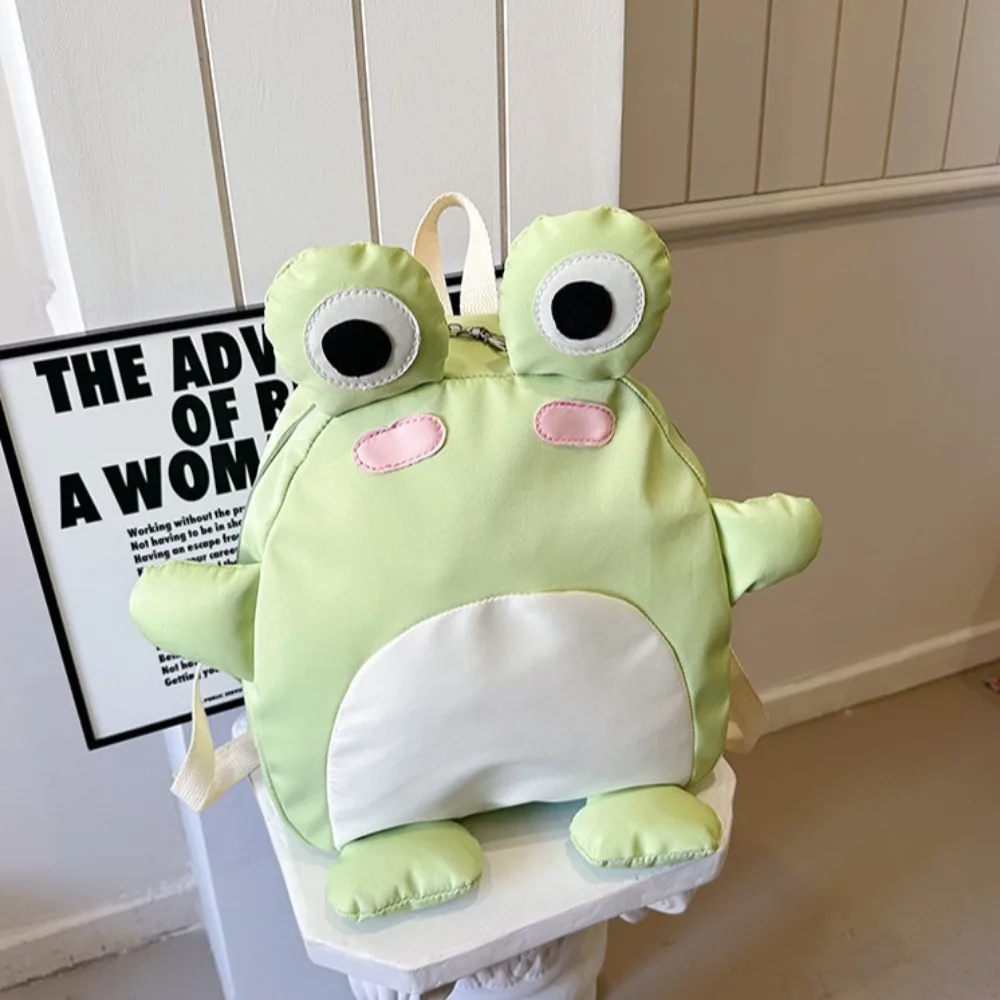 Sac à dos grenouille de dessin animé 3D en nylon, sac de rangement, sac d'école pour enfants, sac de téléphone étanche, grande capacité Y2K