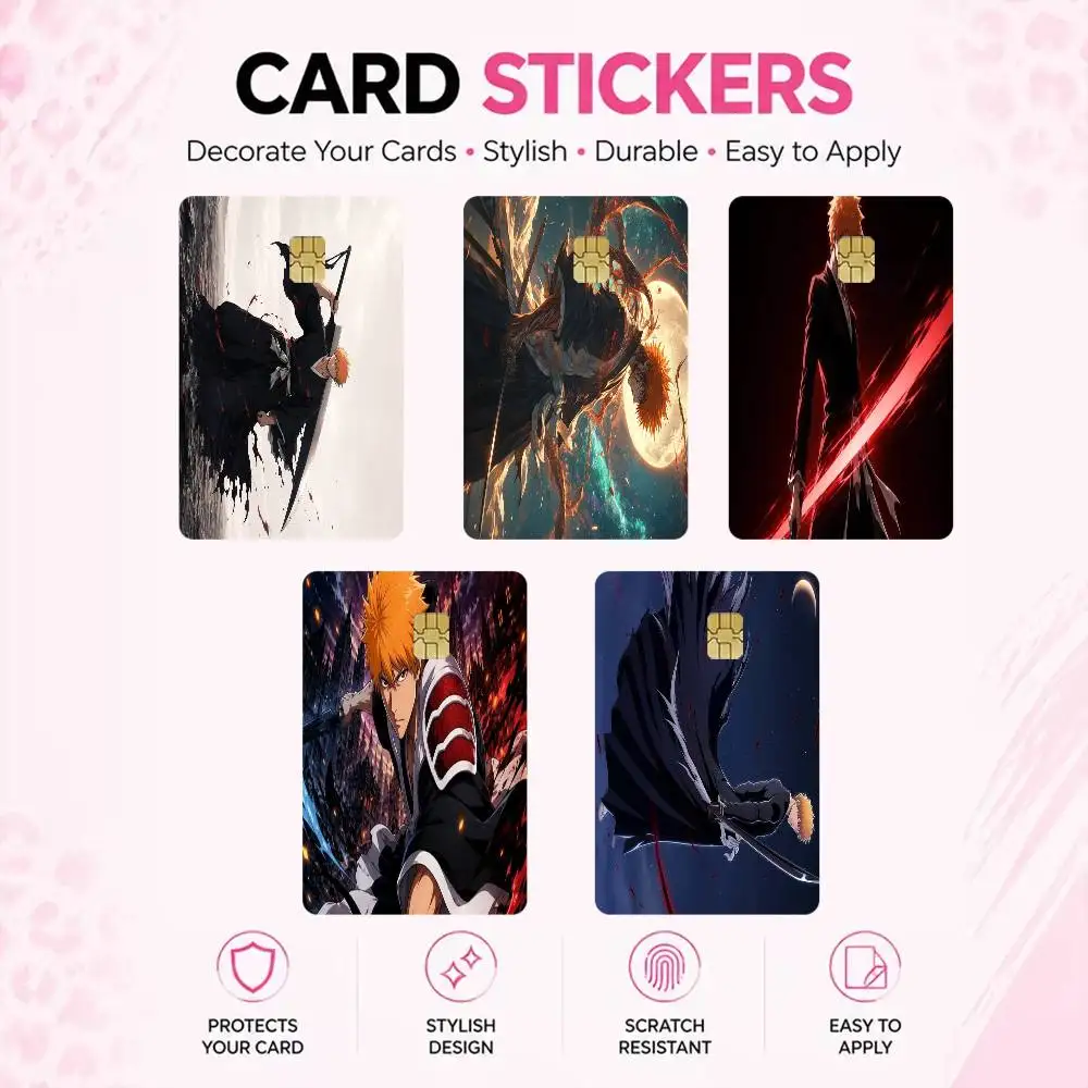 Anime B-BLEACH-H High‑Res Game Chip Decals Credit Card Mini Waterproof Vinyl Ornament Useful Gift
