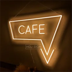 LED Neon Sign CAFE Logo Neon Light LED Sign Coffee Shop Room Decor Wall Hanging Kitchen Bar Office Decor Home Neon Night Light