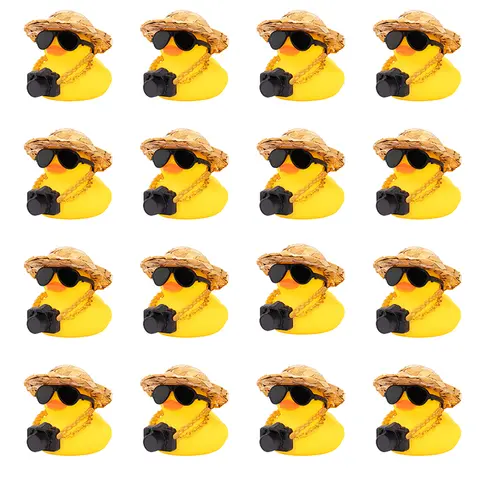 10-100pcs Car Decorations Rubber Ducks, Dashboard Rubber Ducky for Car Ornament Cute Duck with Straw Hat