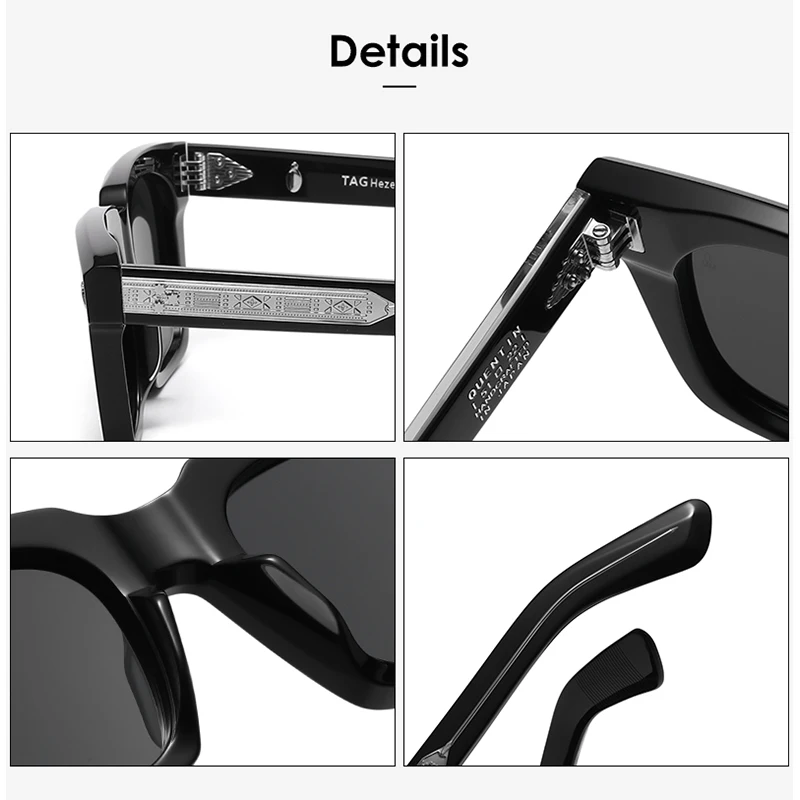 TAG Hezekiah 럭셔리 브랜드 선글라스 남성 아세테이트 선글라스 여성 야외 여행 보호 Sunshade Designer QUENTIN Sunglass