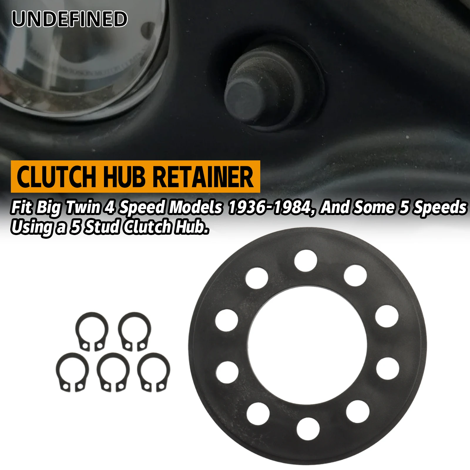 For Harley Big Twin SHOVELHEAD PANHEAD 4 Speed 1936-1984 10 Spring 5 Stud Clutch Hub Adjustable Motorcycle Clutch Hub Retainer