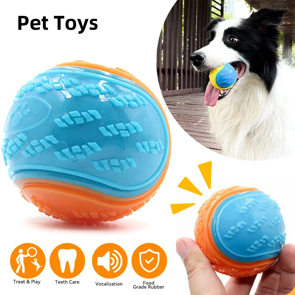 

Dogs Interactive Toys Soft TPR Toy for Dog Pet Teeth Cleaning Bite Resistance Squeaky Dog Ball Toy