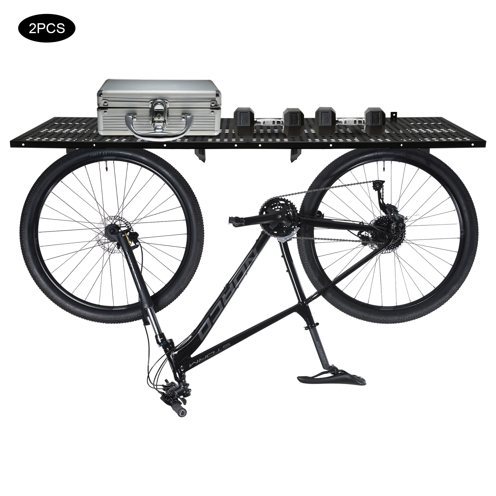 Set Rak Dinding Garasi Tugas Berat (2x3 kaki), Kapasitas Rak Garasi Terpasang di Dinding, Rak Penyimpanan Rak Dinding Rak Mengambang