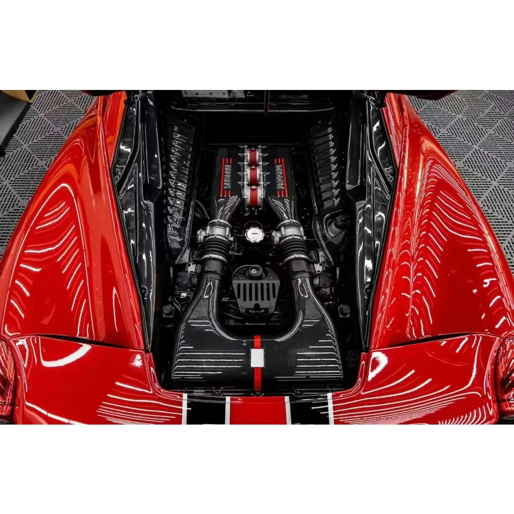 5 Pcs copertura di aspirazione della scatola dell\'aria del veicolo in fibra di carbonio a secco per Ferrari 458 Italia soffietto della presa d\'aria