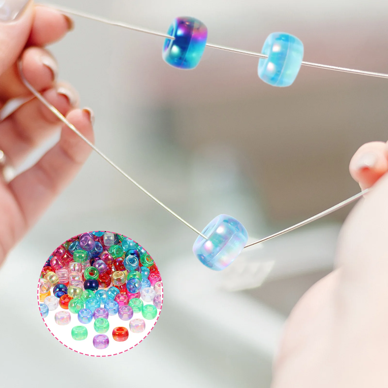 

1000pcs Acrylic Beads Bracelet Making Charms Colorful Diy Jewelry Craft Accessories Necklace Bead Set Lightweight Durable