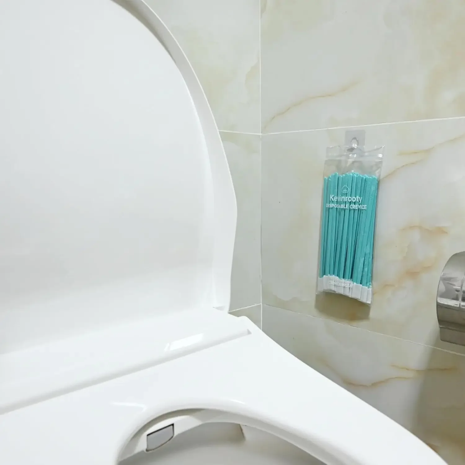 Disposable Crevice Cleaning Brush Kit, Disposable Toilet Brush, Window Sill, Keyboard, Car AC Cleaner (Blue) view 2