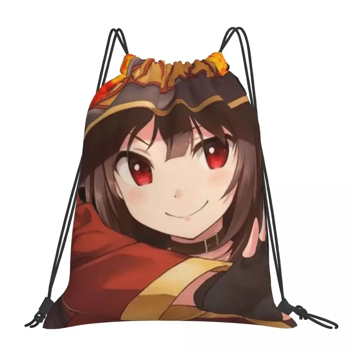 

Konosuba! - Megumin Backpacks Casual Portable Drawstring Bags Drawstring Bundle Pocket Sports Bag BookBag For Man Woman School