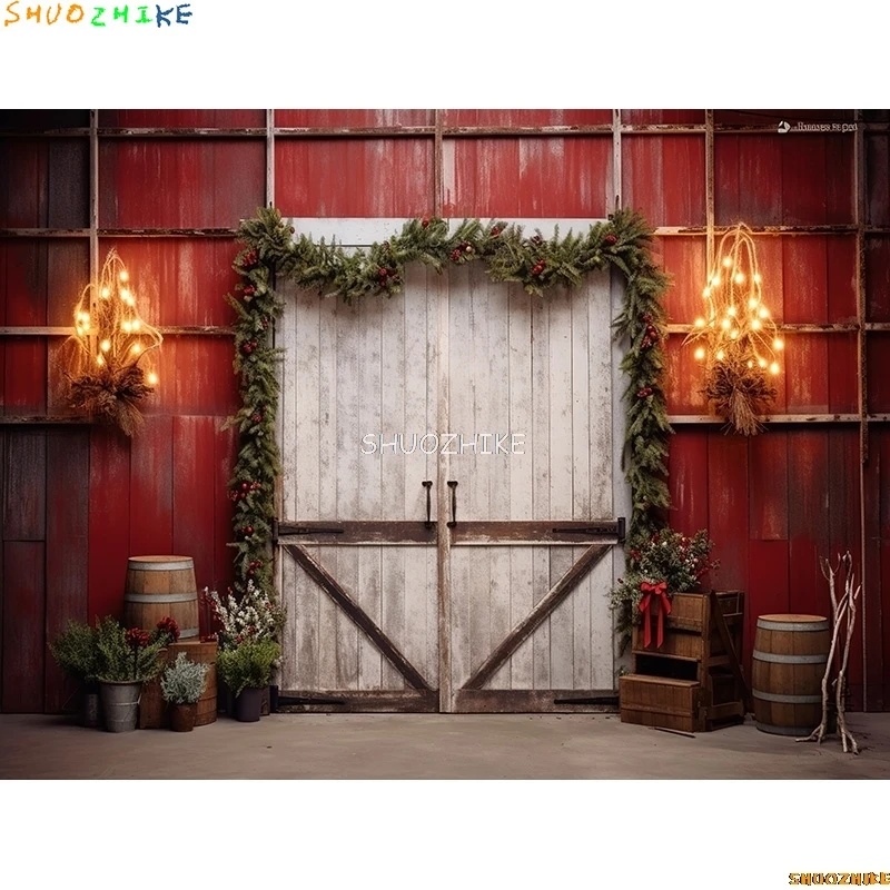 Árbol de Navidad con Cajas de Regalo, fondos de fotografía, decoraciones de nieve de invierno, puerta de madera, chimenea, Fondo de habitación, accesorios de WR-06