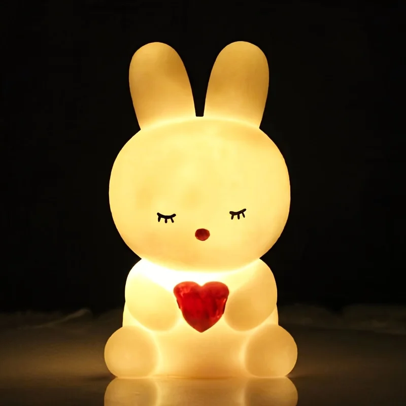 1PC cute cartoon rabbit light, girl LED night light, bedroom living room light, rabbit decorative lamp, gift light bunny gift