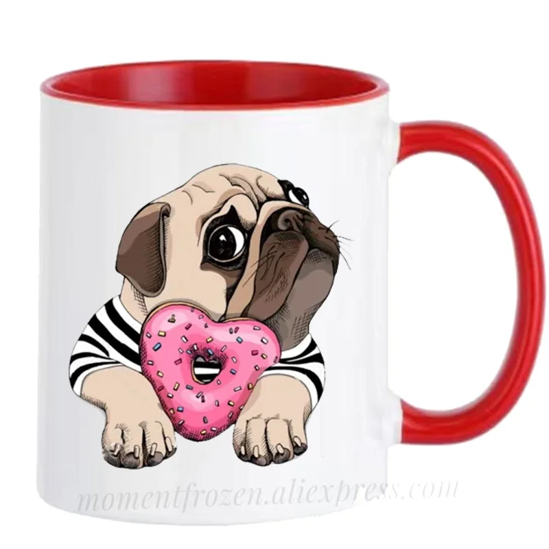 French Bulldog Cups Funny Cute Frenchie Bull Dog Coffee Mugs Doggy Lady Gifts Ceramic Tableware Tea Teaware Coffeeware Drinkware