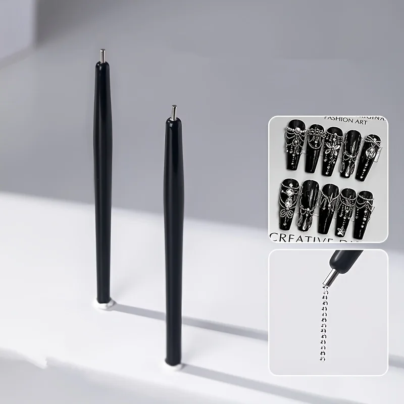 Special high-precision magnetic pen for applying steel beads for nail art. Create French-style water ripple nail art