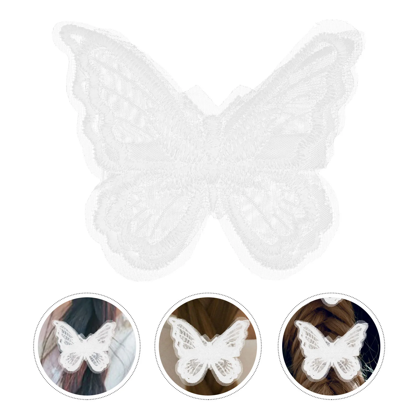 

4Pcs Butterfly Lace Hair Clips Delicate Embroidered Mesh Hairpins Women Girls Bridal Birthday Hair Ornaments Styling Decor