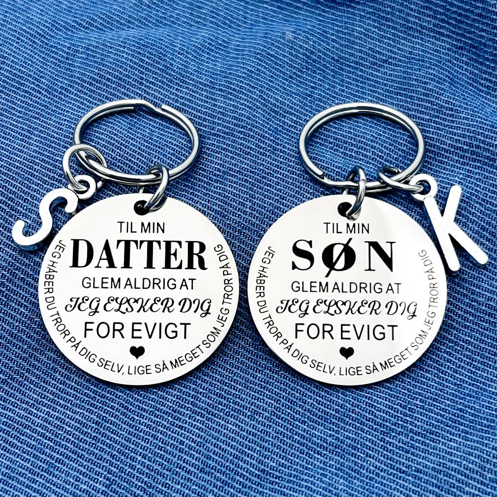 Danish Language To My Son Daughter Inspirational Birthday Gift Keychain Best Gift Idea for Son Daughter Stocking Stuff Gifts