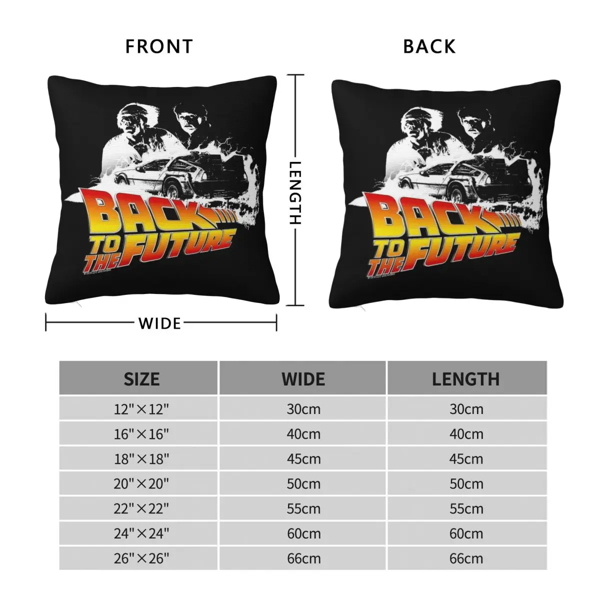 Back To The Future Delorean Fire Tracks Square Pillowcase Polyester Linen Velvet Pattern Zip Decorative Bed Cushion Cover