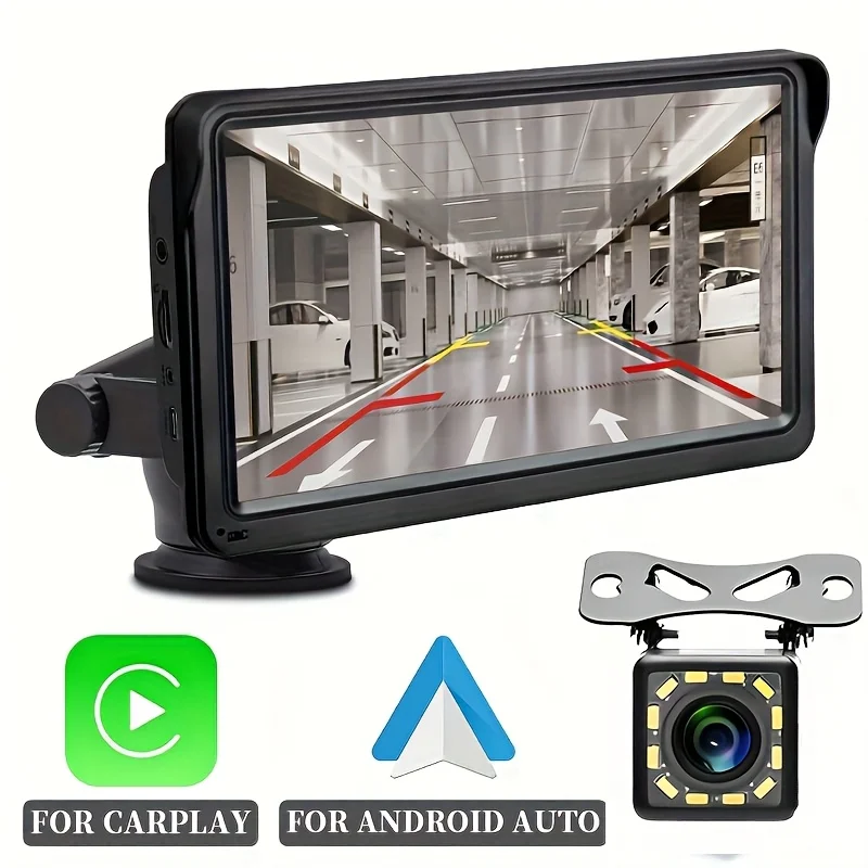 

Портативный экран Carplay для автомобиля, 7-дюймовый HD-экран с беспроводным подключением Apple Carplay и Android Auto, сенсорный экран для автомобильной стереосистемы.