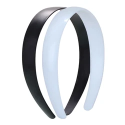 5 pz 15/20/25/30mm Nero Bianco Pianura di Plastica Piatto Fasce Per Capelli Materiale Eco-Friendly Senza Denti Hairbands Accessori Per Capelli FAI DA TE