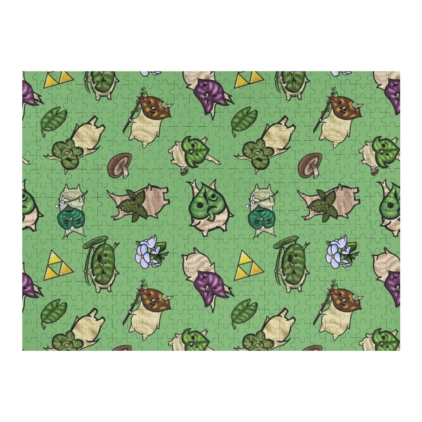 Puzzle Jigsaw Pola Berulang Korok (Hijau Muda) Puzzle Jigsaw yang Dipersonalisasi Nama yang Dipersonalisasi Foto yang Dipersonalisasi Hadiah Puzzle