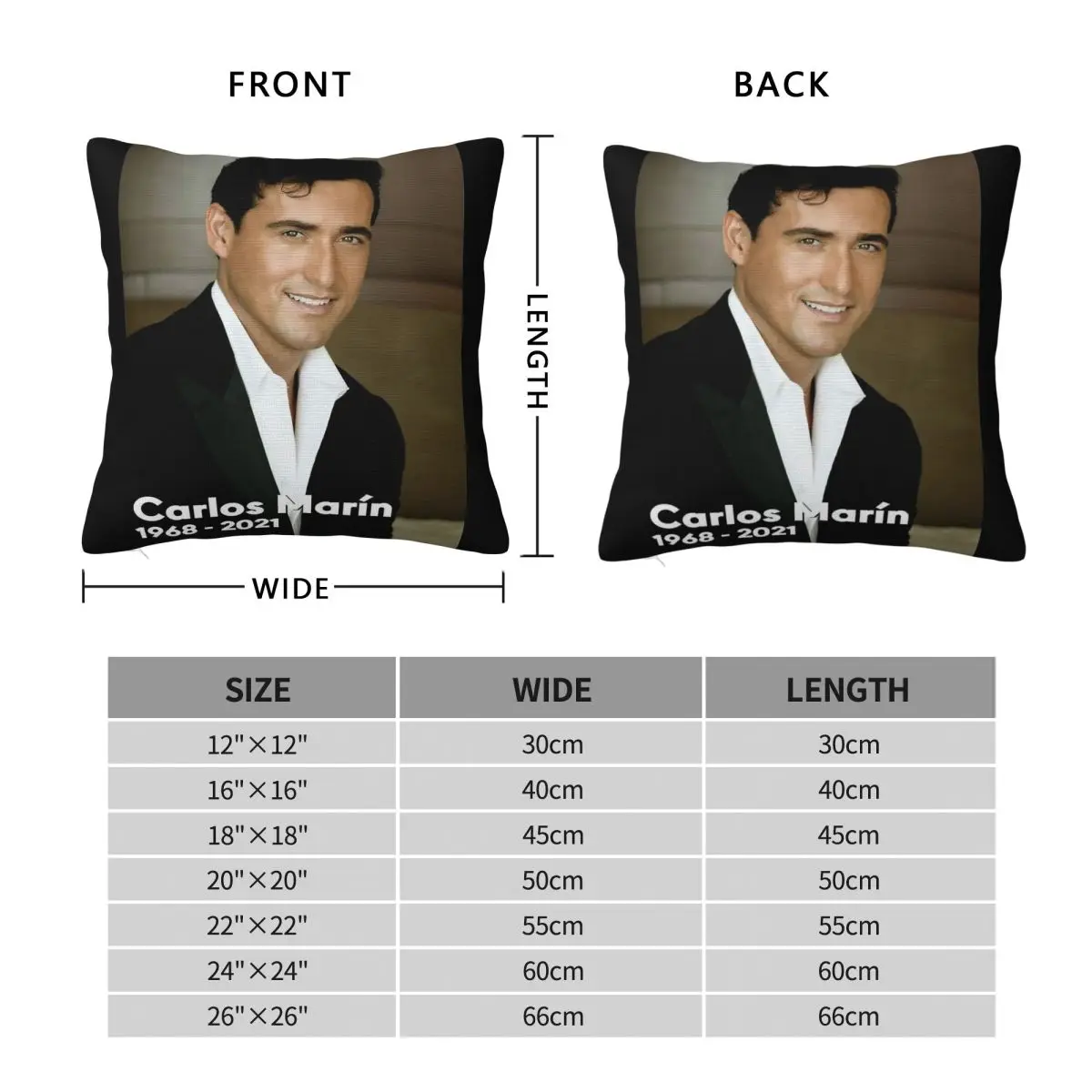 Il Divo Remember Carlos Marin Square Pillowcase Polyester Linen Velvet Printed Zip Decor Throw Pillow Case Sofa Cushion Cover