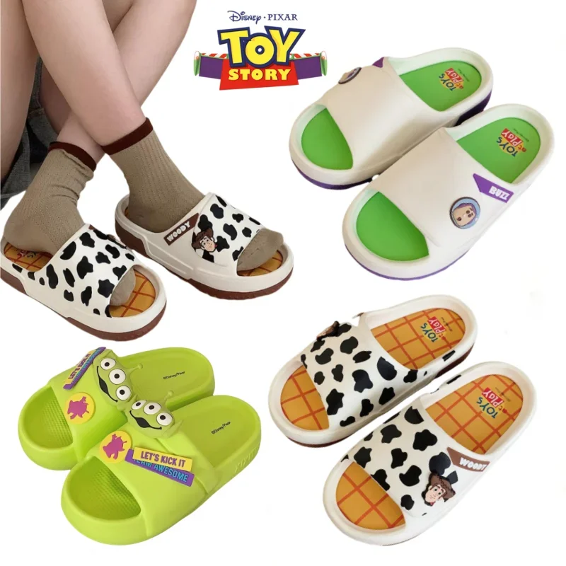 Toy Story Woody EVA Wears Sandals Inside and Out Buzz Lightyear Waterproof and Non-slip Cartoon Slippers for Couples Alien Gifts