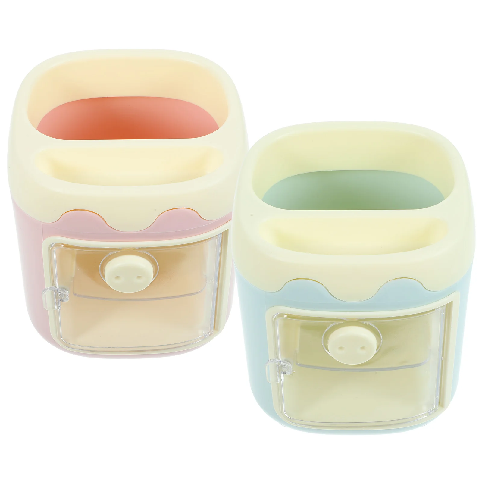 

2pcs Pig Pen Holder Stationery Organizer Desk Accessory PP Material Storage Cute Pencil Cup Tabletop Container