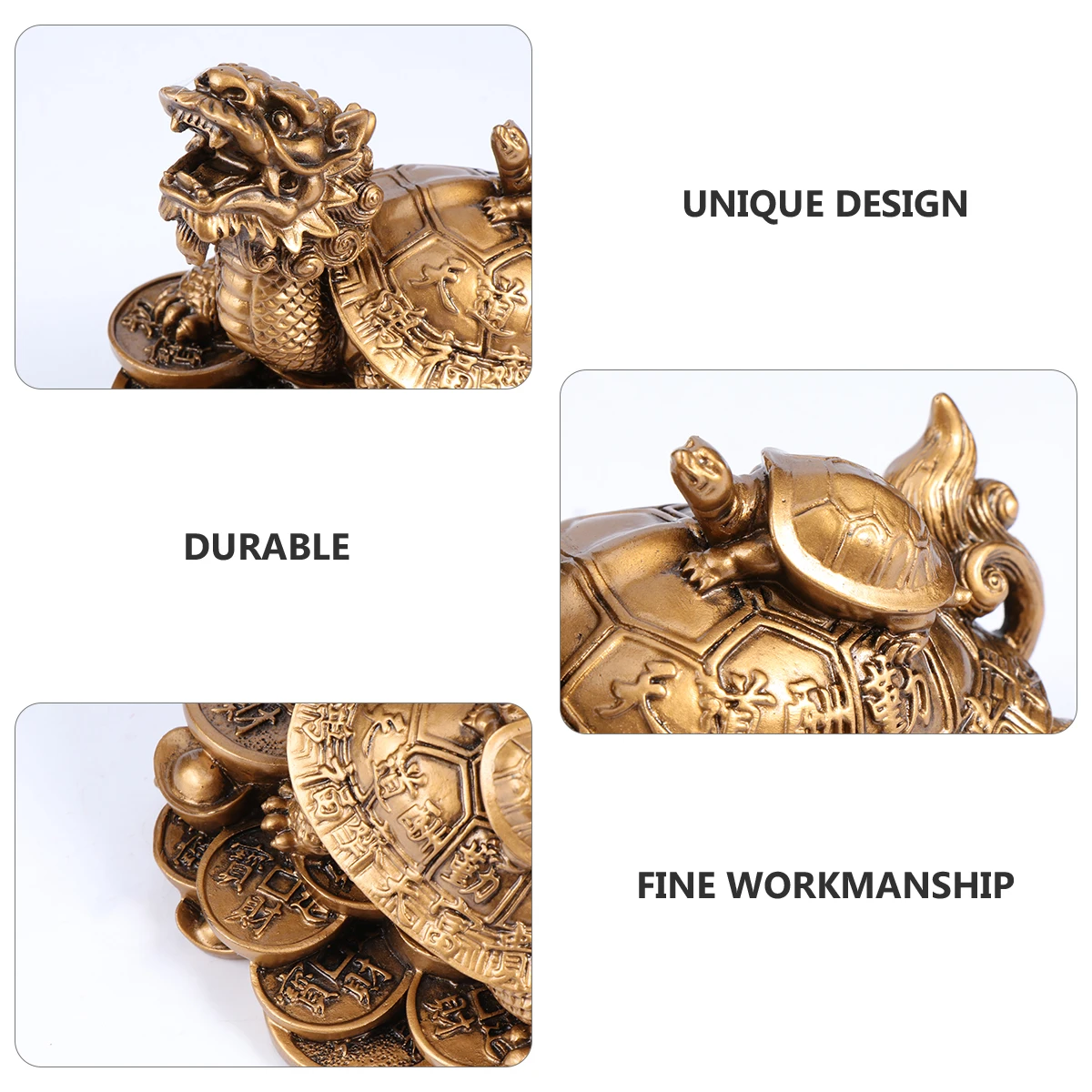 

1Pcs Dragon Turtle Ornament Resin Craft Home Decor for Living Room Bedroom Study Attract Wealth Lucky Symbol