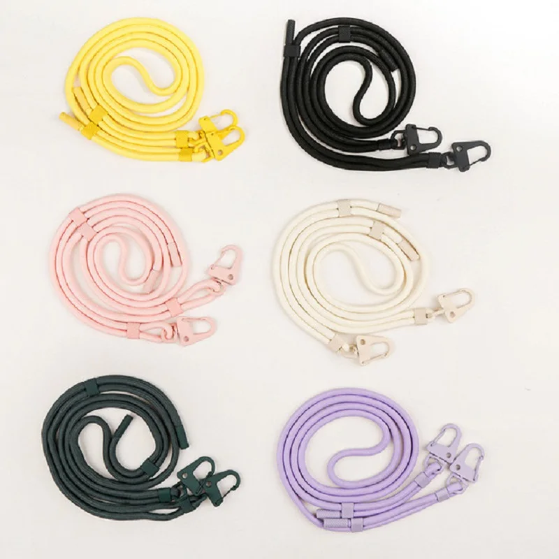 

Новый ремешок через плечо с двойным зажимом для мобильного телефона 160 см 6 мм съемный регулируемый ремешок жирный длинный шейный крючок шнур