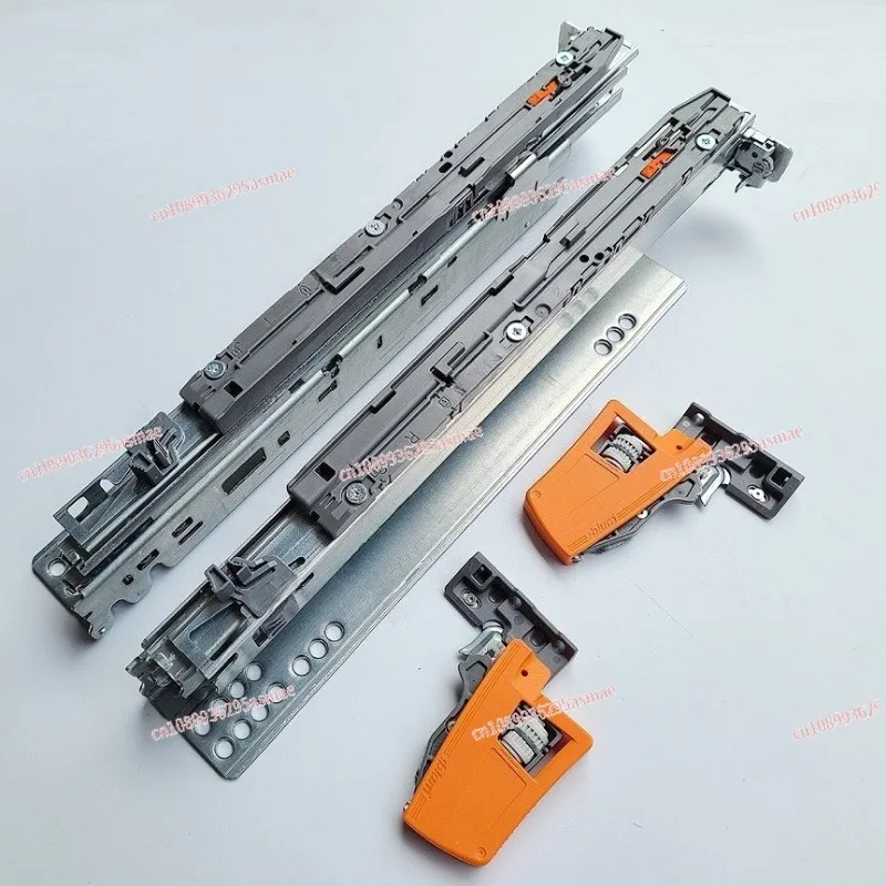 Hidden Soft Close Drawer Slides, Full Extension 3 Section Rebound Buffer Damping Cabinet Runner Rails for Furniture Cabinet