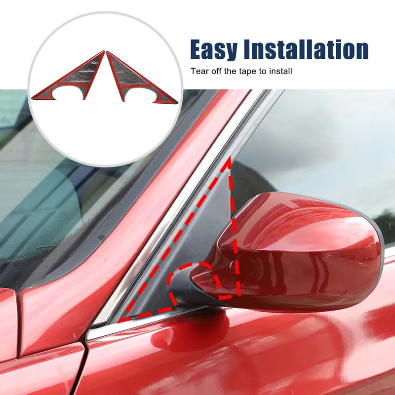 

2Pcs Real carbon fiber For BMW 3 Series E90 2005-2012 car rearview mirror side triangle spoiler trim panel sticker accessories